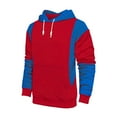 thumbnail image 6 of Men's Casual Sport Color Block Hooded Pullover Long Sleeve Hoodie for Winter Athletic Wear,Blue,L, 6 of 6