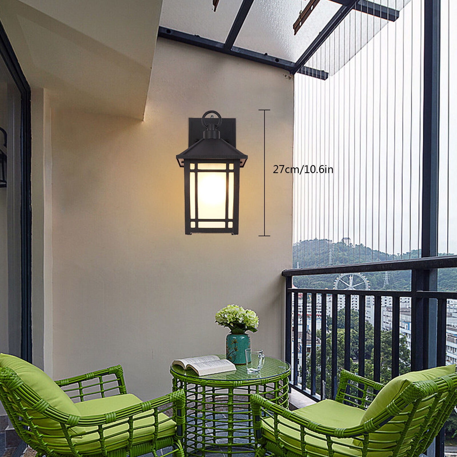 Light Sensor Light Outdoor Wall Light Waterproof Porch Light E26 Bulbs Not Included Exterior Light Fixture for House Patio Garage