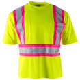 thumbnail image 2 of JORESTECH 5-Pack Hi-Vis Short-Sleeved, Two-Toned Work Safety T-Shirt, TS-21 (Yellow/Pink, S), 2 of 8