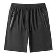 thumbnail image 4 of COSFO Workout Shorts Men Elastic Waist Solid Casual Shorts with Zipper Pockets Loose Ice Silk Mens Shorts, 4 of 5
