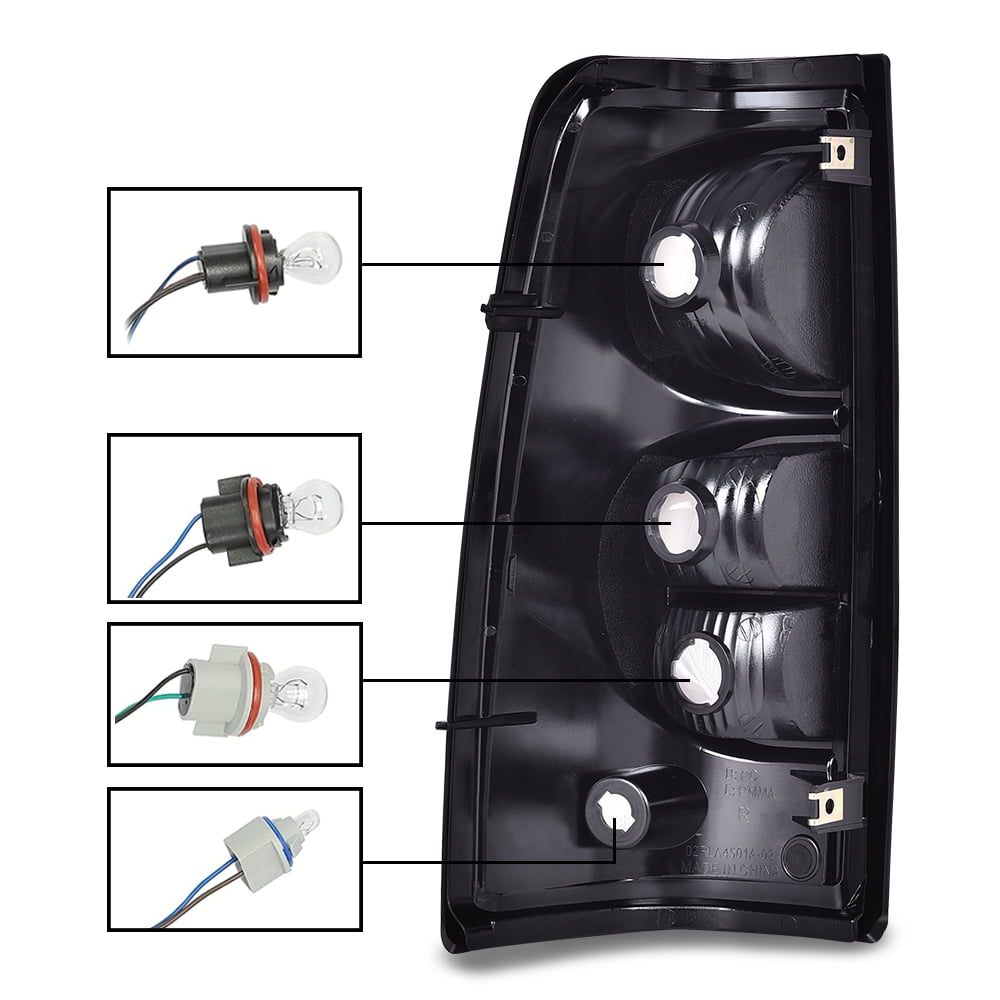 PIT66 Tail Lights Fit for 2003 2004 2005 2006 Chevy Silverado Pickup Driver and Passenger Side Clear Lens