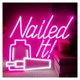 thumbnail image 1 of Letrero De Neón Nailed It Con Luz LED Regulable Para Frasco De Esmalte De Uñas Para Salones De Uñas, Barberías, Tiendas De Belleza Y Decoración 37cmx33cm, 1 of 7