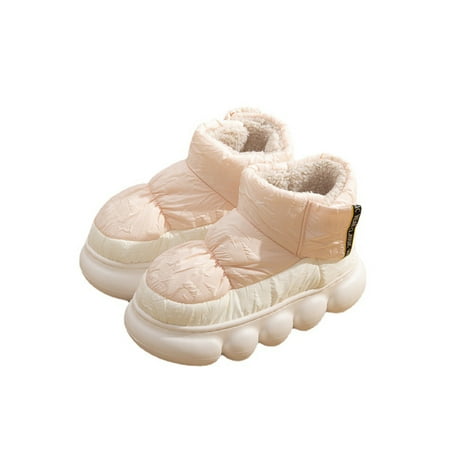 

SIMANLAN Mens Lightweight Ankle Boot Breathable Snow Boots Casual Non-Slip Plush Lining Winter Shoes Pink 7-7.5