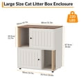 thumbnail image 5 of Memoryfield 2-Tier Cat Litter Box Enclosure Cabinet for 2 Cats, Hidden Litter Box Furniture with 2 Scratch Posts, Double Litter Box Holder, White2, 5 of 10