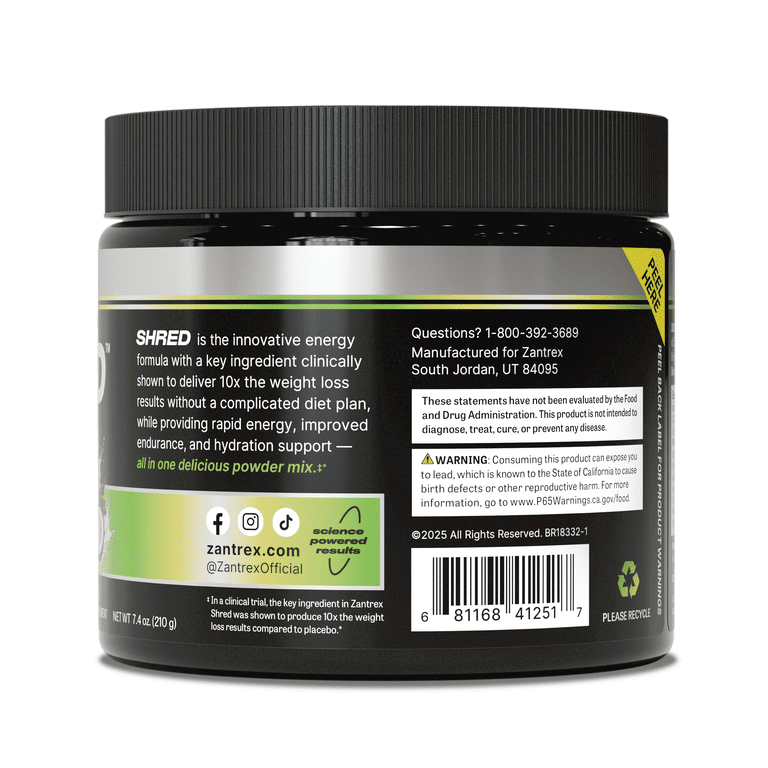 Zantrex Shred - 200mg Caffeine - GLP-1 Support - Intense Energy