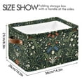 thumbnail image 4 of Yayeee Canvas Storage Basket with Handles for Shelves Fabric Bins Closet Organizer, Green Flowers Pattern, 4 of 8