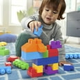thumbnail image 2 of MEGA BLOKS 80-piece Big Building Bag Blocks for Toddlers 1-3, Blue, 2 of 6