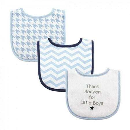 UPC: 0660168023527 | Luvable Friends Baby Boy Cotton Drooler Bibs with Fiber Filling 3pk Thank Heaven Boys One Size