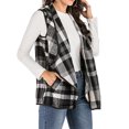 thumbnail image 3 of SAYFUT Womens Sleeveless Lapel Open Front Plaid Cardigan  Casual Vest Fashion Plaid Cardigan Coat Sweater Vest, 3 of 6