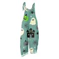 thumbnail image 6 of Womens Halloween Linen Overalls Casual Wide Leg Floral Print Loose Fit Jumpsuits Boho Bib Pants, 6 of 6