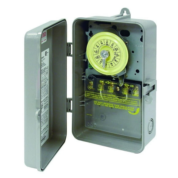 Intermatic 24-Hour Mechanical Time Switch, 208-277 VAC, 60Hz, DPST, Indoor/Outdoor Plastic Enclosure