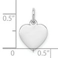thumbnail image 2 of Beautiful SS Rh-plt Engraveable Heart Polished Front/Satin Back Disc Charm, 2 of 2