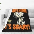thumbnail image 3 of Mantas de franela con diseño artístico de Peanuts, Charlie Brown, Scream, Snoopy, súper cálidas, para decoración del hogar de niños y niñas, colcha de moda, 3 of 5