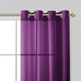 thumbnail image 3 of Dainty Home Malibu Textured Semi-Sheer Grommet Top Curtain Panel Pair, 108" x 84" In Purple, 3 of 10