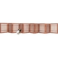 thumbnail image 4 of Freestanding Wooden Dog Gate Foldable Indoor Pet Gate No Drill Expandable Barrier for Doorways Stairs Hallways Portable Wood Fence for Small Dogs & Puppies (Brown Pet Gate, 4 Panel 24" Tall), 4 of 10