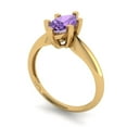 thumbnail image 2 of Solitaire Engagement Ring for Women - 1ct Simulated Alexandrite in 18K Yellow Gold Promise Ring, 2 of 6