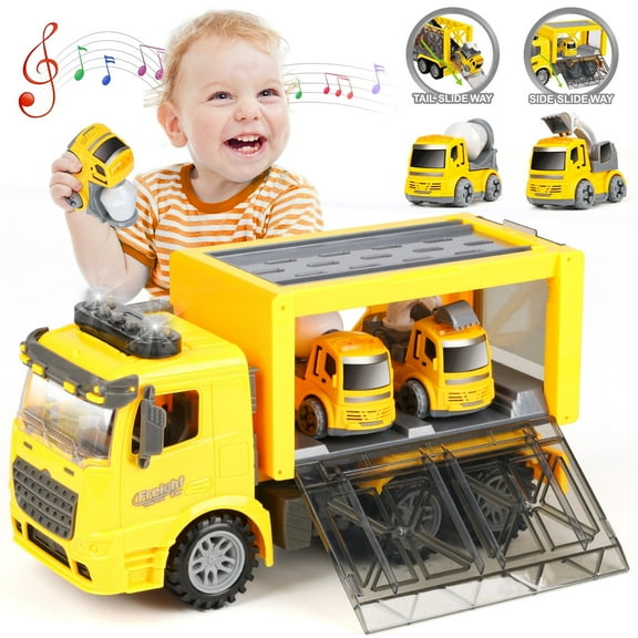 HopeRock Construction Truck Toys for Boys Ages 3 4 5 6 Years, Play Vehicle Construction Truck, Christmas Birthday Gift for Boys 3 4 5 6 Years Old.