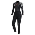 thumbnail image 3 of Women 3mm Diving Wetsuit Long Sleeve Wet Suit Jumpsuit Suit , Black, S S, 3 of 8
