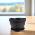 thumbnail image 4 of FONDOTIN Chic Barrel Planter With Dark Brown ABS For Outdoor Planting 1Set, 4 of 8