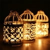 3PCS European Style Hollow Flower Pattern Iron Art Birdcage Candlestick Home Decoration Accessories