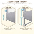 thumbnail image 4 of Haelhorneger Toddler Bed Rail, Swing Down Safety Bed Guardrail, Universal Fit for Twin Full Queen Mattresses, Sturdy & Easy Install, White, 4 of 9