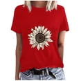 thumbnail image 2 of Fiudx Ofertas Flash Del Día Solo En Línea Blusa de Manga Corta con Estampado de Moda para Mujer, Divertida Camiseta con Cuello Redondo, 2 of 4