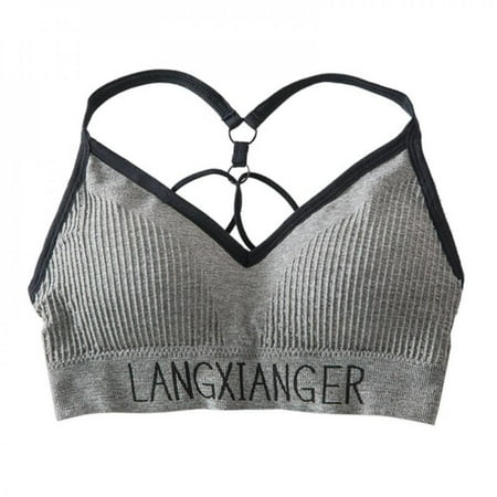 

Clearance Sale Beauty Back Tube Top Comfortable Anti-Exposure Ladies Push Up Bra Vest Cross Casual Letter Print Sporty Bras for Women Bralette