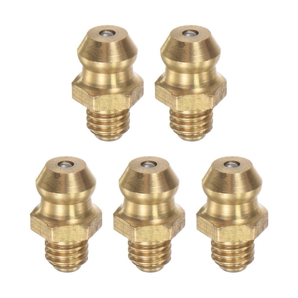 Latón Recta Grasera M5 x 0,8mm Rosca Hidráulicos Engrasadores Montaje Accesorios, 5uds
