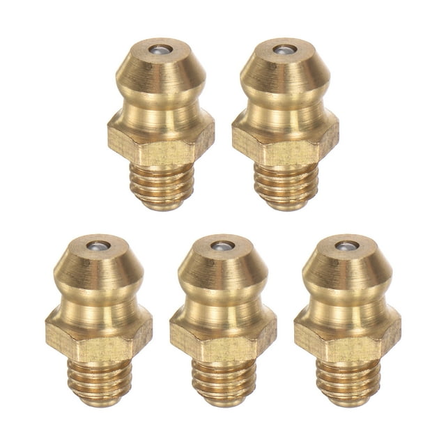 Unique Bargains Laiton Droite Hydraulique Raccord à Graisse Accessoires M5 x 0.8mm Filetage 5 Pack