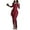 Claret, variant on Women Elegant Floral Lace Off Shoulder Long Sleeve Evening Gown Party Cocktail Bodycon Dress