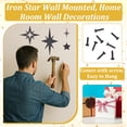 thumbnail image 4 of 8Pcs Star Wall Decor Midcentury Vintage Style Black Metal Wall Decor Rhombus Star Metal Art Sculptures Modern Wall Accents, 4 of 5