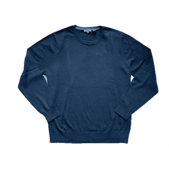 DKNY Men's 100% Merino Wool Crew Neck Sweater, Black, XXL