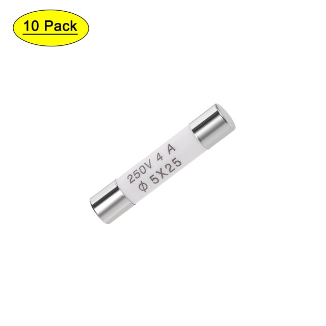 Fusible de cartucho automotriz 4A 250V 5x25mm de acción rápida reemplazo para amplificador de alarma de audio de estéreo de automóvil 10 piezas