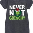 thumbnail image 2 of Dr. Seuss - The Grinch Never Not Grinchy Wreath - Toddler And Youth Girls Fleece Dress, 2 of 4