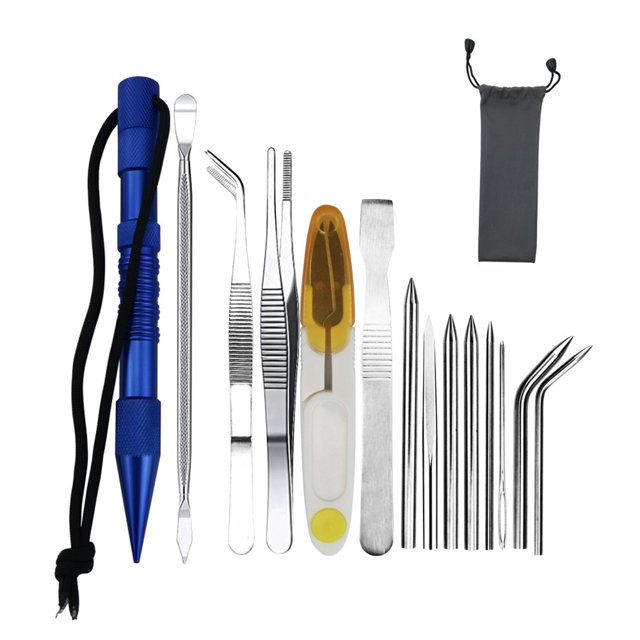 Sonducket Marlin Set Agujas de cordones Acero inoxidable Profesional Pequeña artesanía Costura Reutilizable Extraíble Tejer Pin Trabajo carpas 14 Piezas Azul
