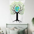 thumbnail image 4 of Tree of Life Tapestry, Eco Friendly Earth Tree Saving the Planet Life Climate Symbolic Home Art, Wall Hanging for Bedroom Living Room Dorm Decor, 60W X 80L Inches, Green Black Blue, by Ambesonne, 4 of 5