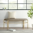 thumbnail image 2 of Walker Edison Glam Cushioned Bench, Taupe / Gold, 2 of 10