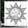 thumbnail image 4 of Ambesonne Art Shower Curtain, Moon with Stars in Sun, 69"Wx75"L, Black Grey, 4 of 5