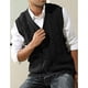thumbnail image 3 of Dnzceghtig Chaleco tipo suéter para hombre, cuello en V, sin mangas, tejido tipo cable, 3 of 5