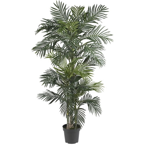 5 Feet Artificial Areca Palm Decorative Silk Tree with Basket In/Outdoor Green 