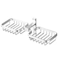 thumbnail image 3 of Jabonera doble para baño, aluminio, sin perforaciones, sin taladro, soporte para estante de pared, caja de jabón, mate Inevent JJ19660-01, 3 of 6