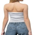 thumbnail image 2 of Femmes Tube Tops Base Bustier Solide Couleur Extensible Bandeau Crop Tops, 2 of 3