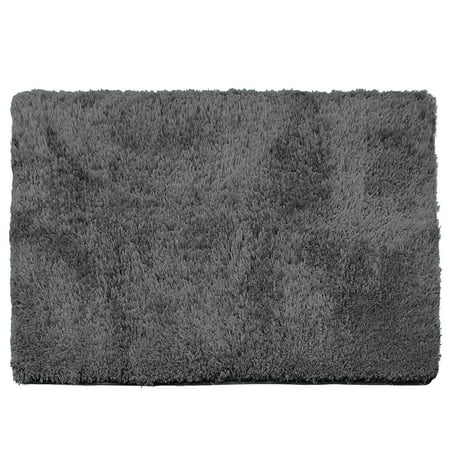 Nestl Super Soft Shaggy Bath Rug, Absorbent Bathroom Rug, 32" x 48", Gray
