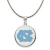 Sterling Silver North Carolina Large Enamel 'NC' Disc Necklace - 18 In