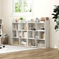 thumbnail image 4 of LOKO 7-Cube Bookcase, 4-Tier Storage Display Shelf with Anti-Tipping Kits, Freestanding Wooden Floor Standing Unit, Modern Open-Back Bookshelf for Living Room, Kids Room, Study, Office (1, White), 4 of 9