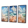 thumbnail image 3 of Designart "Simplicity Beach Landscape IV" Nautical & Beach Framed Wall Art Set Of 3 - White Beach Frame Gallery Wall Set For Home Decor, 3 of 6