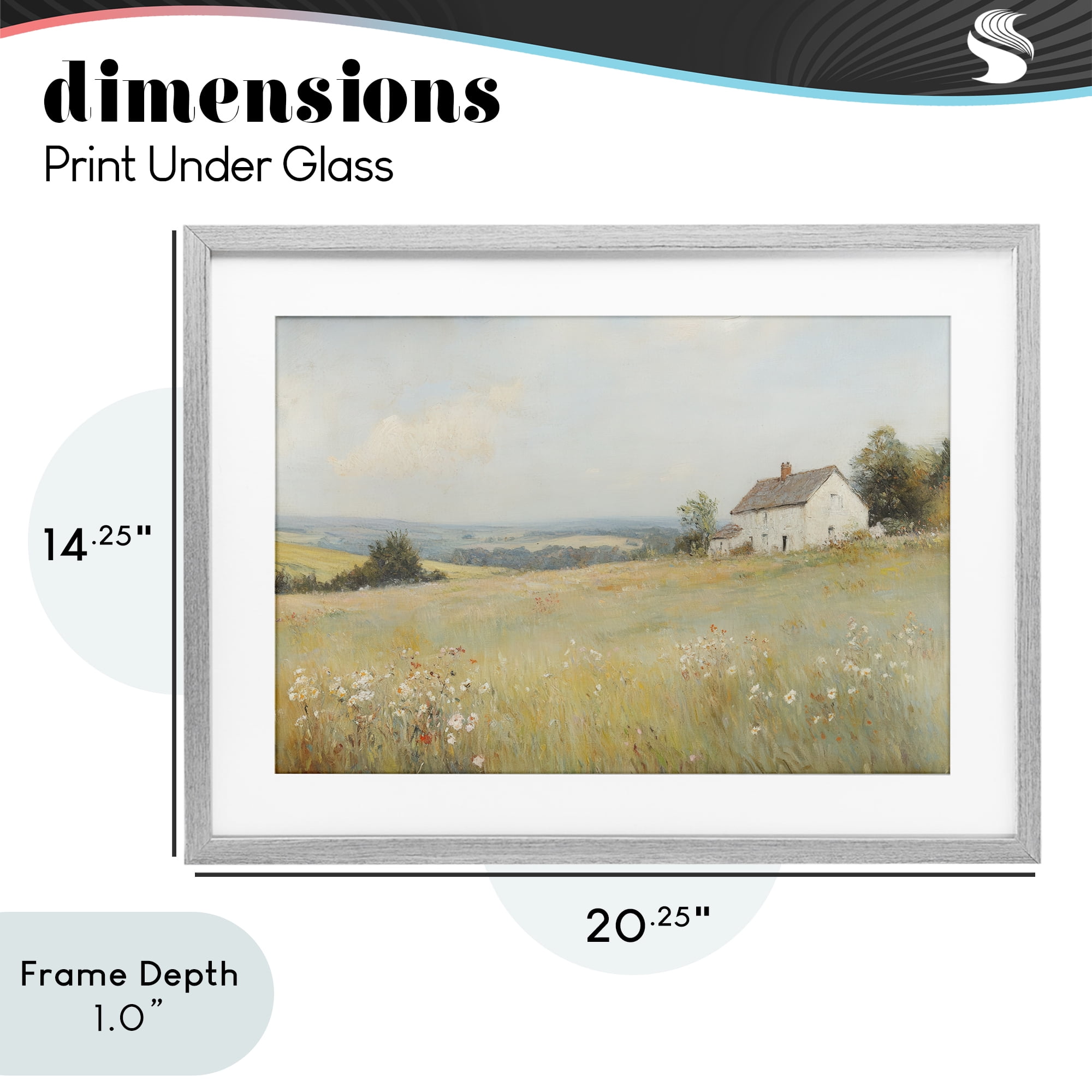 Stupell Industries Little House In The Prairie Gray Framed Print Under Glass, design by Petal Prints Design