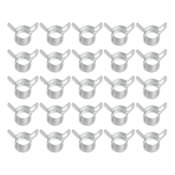 Uxcell Spring Band Hose Clamps for 7-8.2mm OD Hose, 25 Pack Silicone Vacuum Hose Pipe Clamp Constant Tension Band Clips