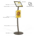 thumbnail image 2 of M&T Displays Curved Menu Board, 8.5x11 Inch Pedestal Sign Holder with 8.5x11 Inch Brochure Holder Earth Color Floor Standing Aluminum Front Loading Easy Open Poster Message Advertisement Post, 2 of 7