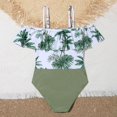 thumbnail image 5 of GYRATEDREAM Girl's One Piece Hawaiian Ruffle Swimsuit Off Shoulder Swimwear 8-12 Years, 5 of 6